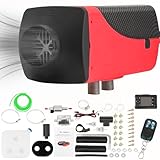 Jacgood 8KW Diesel Night Heater 12V, Ultra-Quiet Parking Heater (50dB) with Thermostat & Fan Mode, 24H Timer Constant Temperature Control for Campervans, Log Cabins, Tents, Greenhouses (Red)