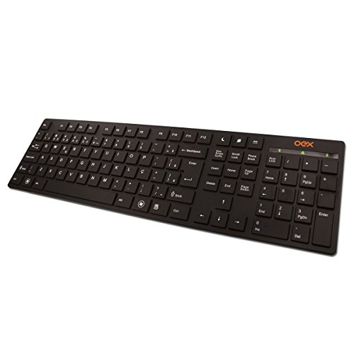 Teclado Multímidia Com Fio Oex Flat Tc300-104 Teclas - Preto