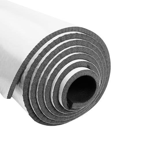 Storystore Foam Insulation Neoprene Sheets with Adhesive, 1/4'' Thick x 13'' W x 80'' L Multi-Function Soundproof Large Closed Cell Neoprene Rubber Roll, Black
