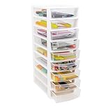 A4 Drawers Storage Unit, Plastic Storage Drawers (A4 8 Drawers White)