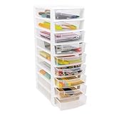 A4 Drawers Storage Unit, Plastic Storage Drawers (A4 8 Drawers White)