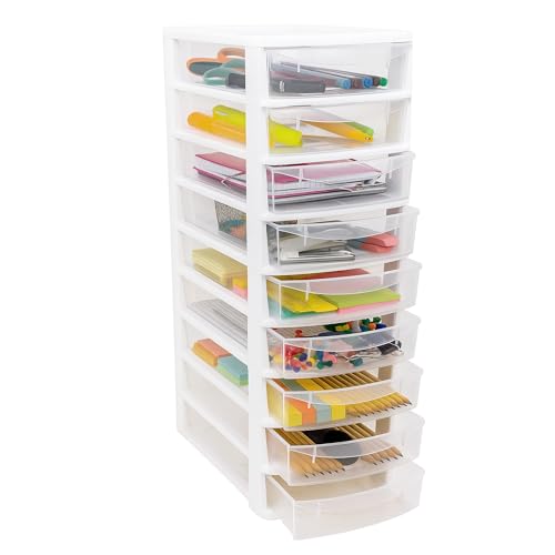 A4 Drawers Storage Unit, Plastic Storage Drawers (A4 8 Drawers White)