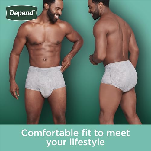depend fresh protection adult diapers incontinence underwear for men disposable maximum large grey 72 count 2 packs of 36 packaging may vary