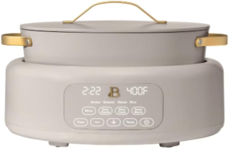 10-in-1 6Qt Electric Multi-Cooker– Slow Cooker, Rice Cooker, Steamer & More | Touch Control, Oven-Safe, Dishwasher-Safe (Porcini)