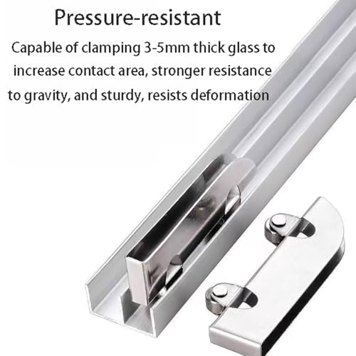 Guía de puerta corredera de aluminio doble para paneles de 3 a 5 mm con riel suave 6