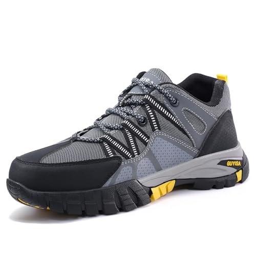 Image of SFSDOUN Steel Toe Shoes for Men,Non Slip Lightweight Work Shoes,Construction Industrial Work Boots,Comfortable Breathable Safety Steel Toe Sneakers for Men.