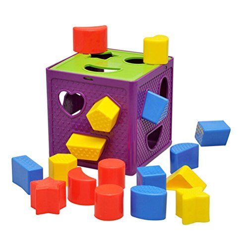 ACHICOO Early Childhood Learning Baby Toys Activity Cube-Plastic Geometric Square Shape Sorter Cube,Color Recognition Intelligence Toys Bricks/Toys Brocks Eid Gifts for Kids