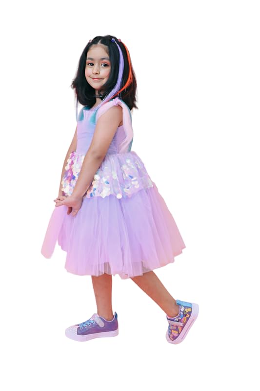 The Daughter House Regular Baby Mer Maid Sequin Dress for Girls, Baby Purple