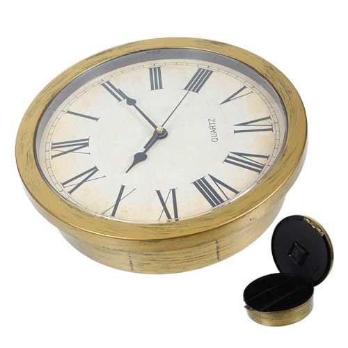 KONTONTY Horloge Murale Avec Coffre-fort Horloge De Sécurité Pour Bijoux Et Liquide Design Vintage
