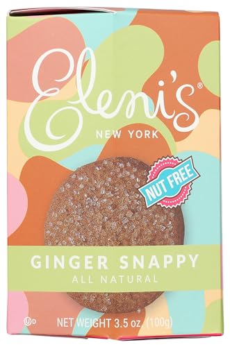 Eleni's New York Ginger Snappy Cookie In Box, Nut Free, All Natural, 3.5 Ounces (Pack Of 6)