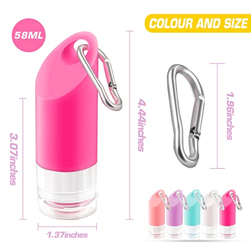 Romlon 5Pcs Travel Size Bottles - 2Oz/58Ml Portable Silicone Travel Bottles For Toiletries Leakproof Squeeze Bottles Tsa Approved Travel Accessories For Hand Sanitizer, Shampoo, Body Wash #TOP1