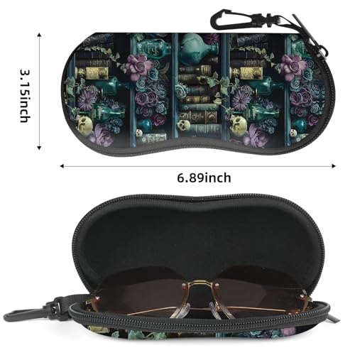 Image of Sunglasses Soft Case, Cute Ultra Light Portable Neoprene Zipper Eyeglass Glasses Case with Belt Clip for Men Women