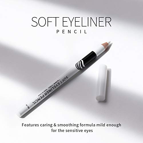 Fashionwu White Eyeliner Pencils Professional Use as Highlighter, Soft, Waterproof, Long-Lasting Eyeshadow, Eye Brightener, Beauty Makeup Tools (12pcs)
