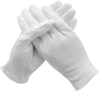 BIUDECO 12 Pares De Luvas Brancas De Algodão Luvas Hidratantes Para As Mãos Luvas De Spa Luvas De Trabalho Luvas De Trabalho Artístico Luvas De Inspeção De Joias Luvas De Trabalho