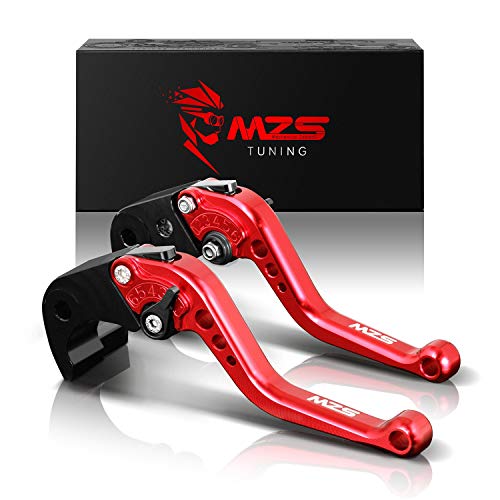 Mzs Red Motorcycle Brake Clutch Levers Adjustable Short Cnc Compatible With Vf750S Sabre 1982-1986 | Vfr750 1991-1997 | Vfr800 Vfr800F 2002-2019 | Vtr1000F Firestorm 1998-2005 | Cbf1000 2006-2009 #TOP3