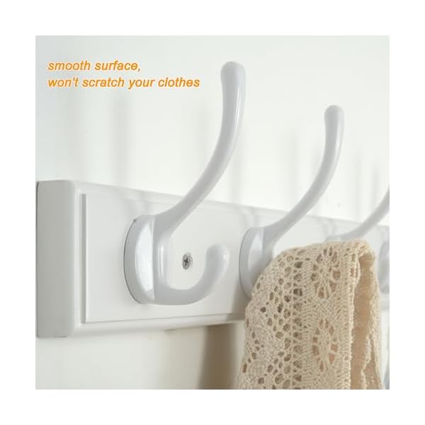 Webi coat rack wall mount10 hooks38 14 longcoat hooks wall mountedbamboo coat hanger wall hook rackjacket hooks for hanging coatsclotheswhite  urban country home decor
