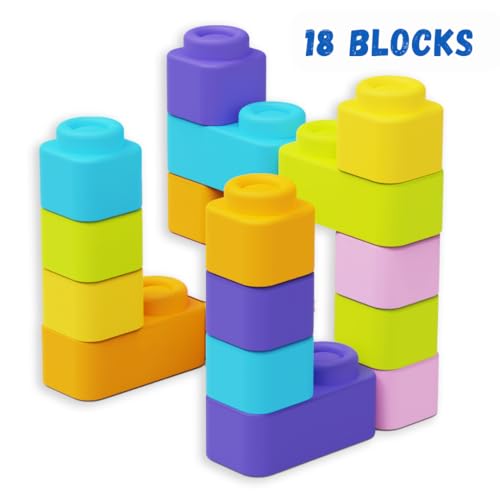 Image of Zephyr Learning Steps - Infant Blocks-2, Montessori Toys for Babies, Early Development, Soft Building Blocks, Block Sets, Colors and Counting, Premium Blocks, Stack Toy, Toddler Block Toys, 18 Pieces
