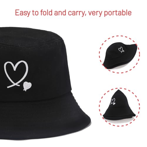 Image of Cotton Bucket Hat for Women Men Summer Travel Sun Beach Bucket Cap, Unisex Outdoor Fisherman Hat
