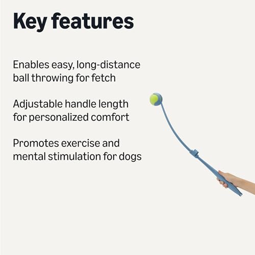 Amazon Basics Dog Ball Launcher with Detachable Handle, Tennis Ball Included, Plastic Pet Fetch Thrower view 2