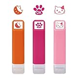 【3個セット】こどものかお スケジュール浸透印 スタンプ 【はりねずみ_OK_ねこ】 ＋ オリジナルロゴ入りシールつき