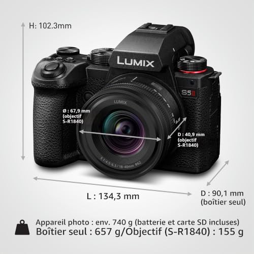 Panasonic Lumix S5M2 | Appareil Photo Hybride Plein Format + Objectif Lumix 50mm F1.8 24MP AF Phase Double Stabilisation Vidéo 6K 10bit illimité Rafale 30ips Tropicalisé – Version Française - vue 4