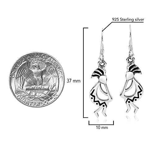 AeraVida Charming Native Kokopelli .925 Sterling Silver Dangle Festive Earrings | Classy Sterling Silver Dangle Earring for Women | Jewelry Gift4