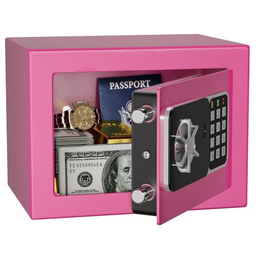 Image of KABISAFE 6.8L Safe, Digital Small Safe Box, Mini Safes for Home, Pink