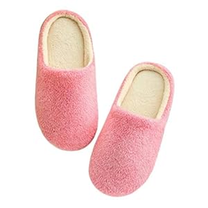 ZZDH Pantoffels Dames indoor huis pluche zachte schattige katoenen slippers antislip vloer huishoudelijke slippers dames slippers (Color : Pink, Shoe Size : 45)