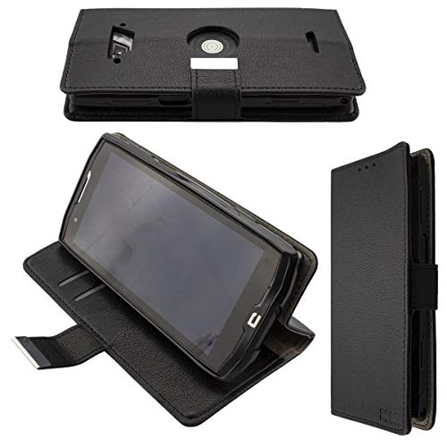 caseroxx Bookstyle-Case for Crosscall Core-X4, Cover, faux leather, black, Card Slots & Magnetic Closure
