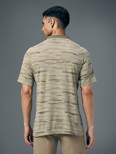 Image of TECHNOSPORT Men's Slim Fit Printed Half Sleeve Polo T-Shirt with Matpiq for Casual & Regular Use