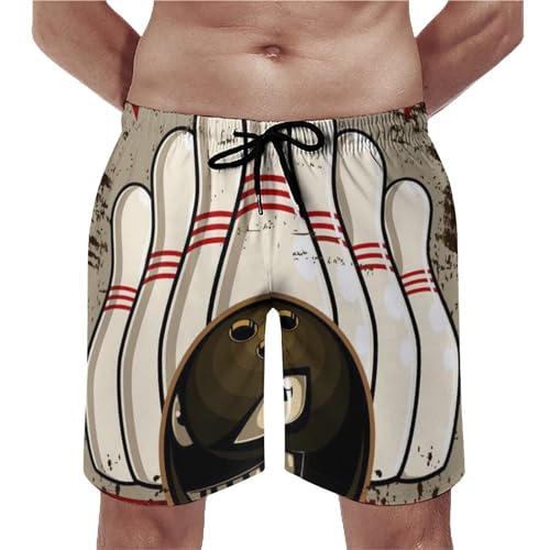 Maillot de bain séchage rapide à motif bowling avec poches taille S