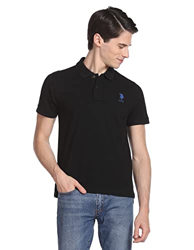 U.S. Polo ASSN. Men's Cotton Slim Fit Solid Polo Shirt
