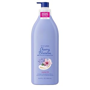 Cherry Blossom Body Lotion with Jojoba Oil Lightweight Fast-Absorbing Moisturizer for Soft and Nourished Skin Hydrating Formula in