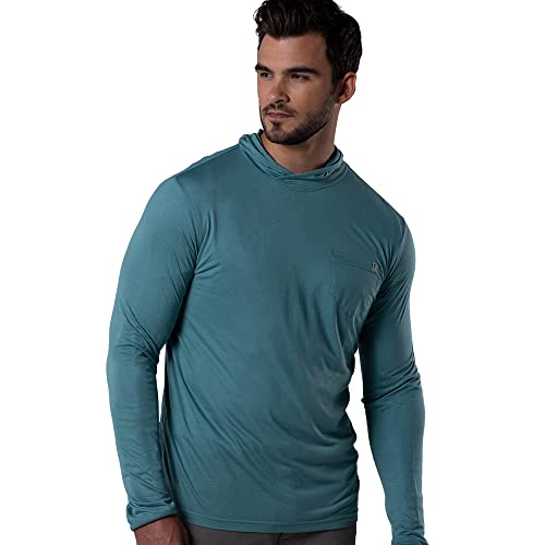 Cariloha Men's Bamboo-Viscose Long-Sleeve Crossover Hoodie - XX-Large - Oasis Teal