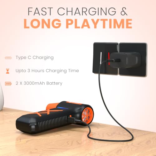 Image of Portronics Tornado Plus Handheld High-Speed Air Duster With Upto 1,30,000 RPM, Type-C Rechargeable, BLDC Motor, 3 Speed Control, LED Indicator, Multiple Nozzle Attachments, for Car Cleaning, PC & Home