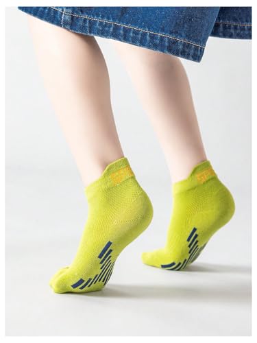 SHENHE Boy's 5 Pairs Letter Graphic Ankle Socks Mesh Low Cut Breathable Sports Athletic Socks3