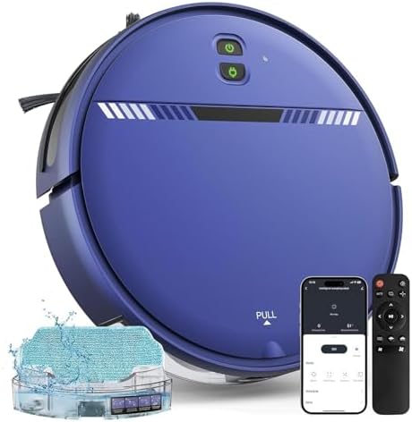 XIEBro Life Robot Vacuum and Mop Combo, Robotic Vacuum Cleaner 2 in 1 with WiFi/App/Voice, Schedule, Water Tank and Dustbin, Self-Charging, Slim, Ideal for Hard Floor, Pet Hair, Carpet