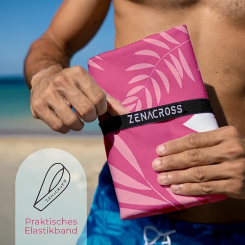 ZENACROSS Strandtuch XXL 90x180 cm - Mikrofaser Handtuch Groß - Schnelltrocknendes Handtuch Mikrofaser, Sandfrei - Leichtes und Kompaktes - Bali