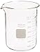 Corning Pyrex 1000-800 Glass 800mL Graduated Low Form Griffin Beaker, 50mL Graduation Interval, with Double Scale