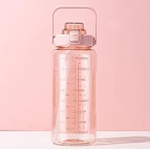 VISBY INDIA Water bottle 2L Clear Glass Water Bottle, 2L Capacity, Wide Mouth Design, Leakproof, Easy Grip, for Kitchen, Home, Office, Gym, Travel (Pink)