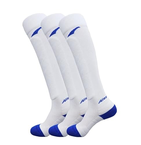 Allez Advn High-Tech Performance Fencing Socks - Kids Youth Adult Y8 Y10 Y12 Y14 Gear For Foil Epee Sabre - Set Of 3 Pairs (S, Pearl White) #TOP17