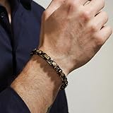 Love You This Much Gift for Son From Dad | Mens 5mm Twist Bracelet | Father Son Presents | 8"+1" Extender | Luxury Gift Box & Card (Gold/Black)