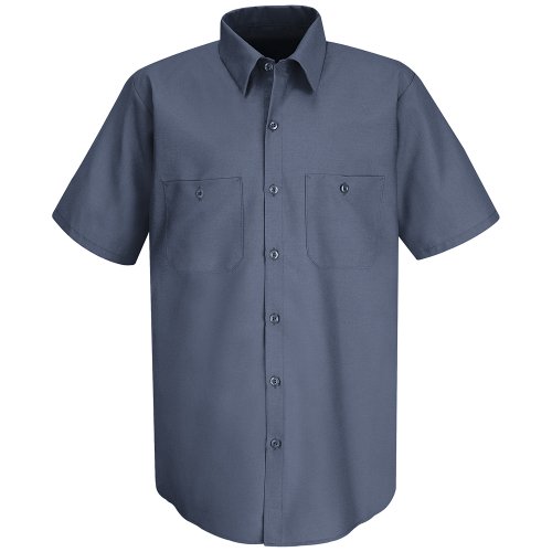Red Kap Mens Short Sleeve Wrinkle-Resistant Cotton Work Shirt Postman Blue 3X-Large/Tall #TOP5