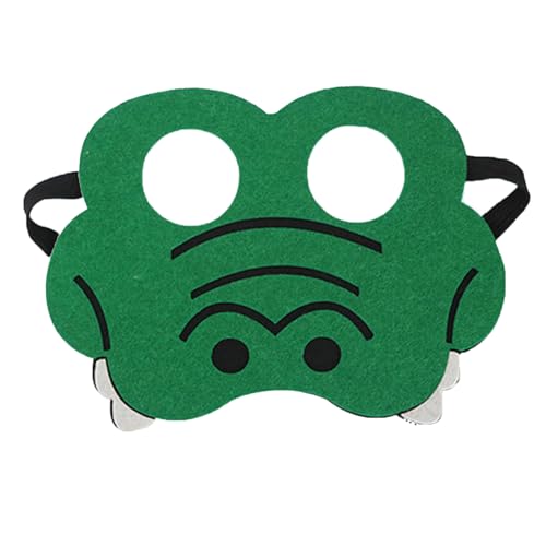 Jtnohx Masques Animaux en Feutrine, 10 Masques d'Halloween Enfant, Accessoires de Fête D'anniversaire Costume D'animaux （masques de crocodile）