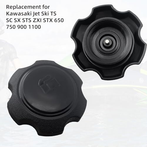 Black Fuel Gas Cap 51049-3714 Replacement for Kawasaki Jet Ski 650 750 900 1100 1200 TS SC SX STS ZXI STX STX-DI, Aftermarket Marine Fuel Tank Cap Compatible with Kawasaki Personal Watercraft PWC