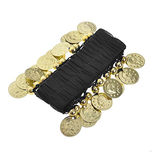 Bellylady Belly Dance Wrist Ankle Cuffs Bracelets, Halloween Costume Accessory-Black #TOP1
