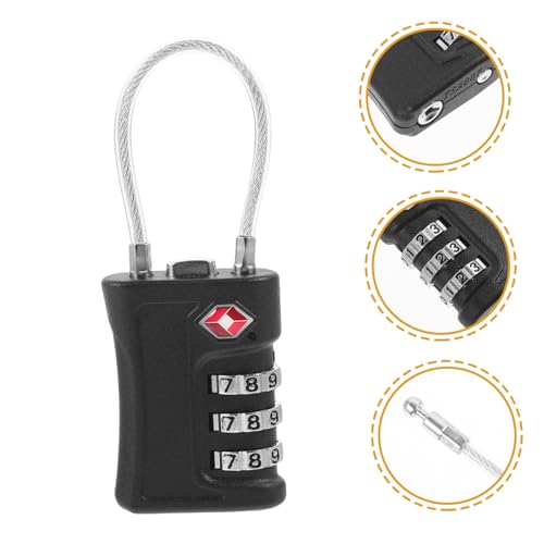HEMOTON 4 Pcs Fechadura de combinação de 3 dígitos tsa para bagagem cabo de bloqueio de bagagem fech