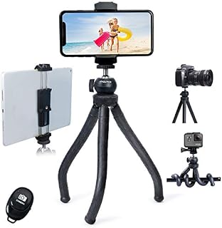 Endurax Tablet Tripod for iPad iPhone Camera, Flexible Phone Tripod with Remote Shutter