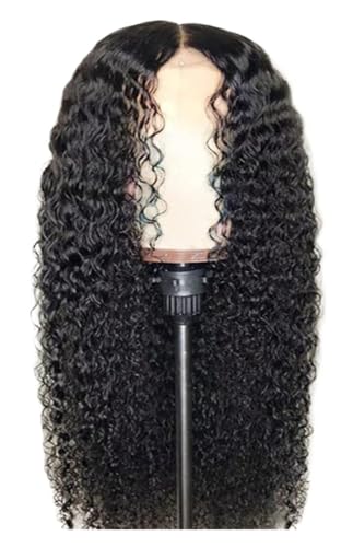 1 szt. Głębokie fale Koronkowe peruki z przodu Włosy ludzkie Peruka HD Kręcone 200% 250% Gęstość 16-40 cali(13x4 Curly Wave Wig250%,34inches)