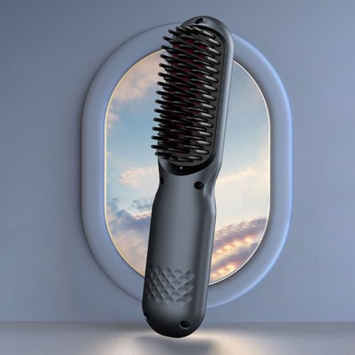 Cepillo alisador de cabello inalámbrico iónico con control de encrespamiento 2